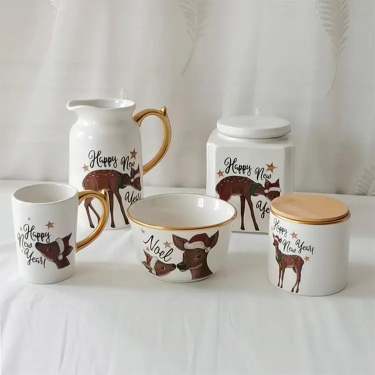 Cheap Christmas Reindeer - Themed Dolomite Dinnerware Set Factories, Exporter