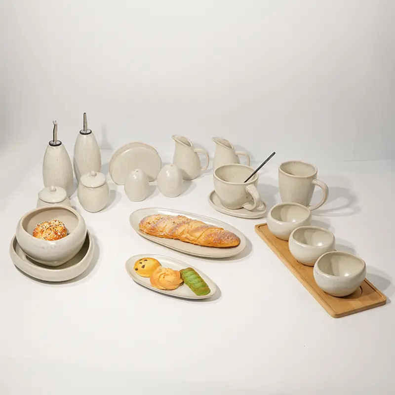 China Factory Jiashun Ceramic Dinnerware Set Stoneware Plates and Bowls Set For Restaurant