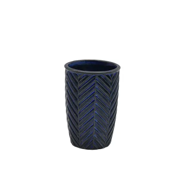 Wholesale Deep Blue Herringbone - Textured Stoneware Bathroom 5 - Piece Set Factory, Products