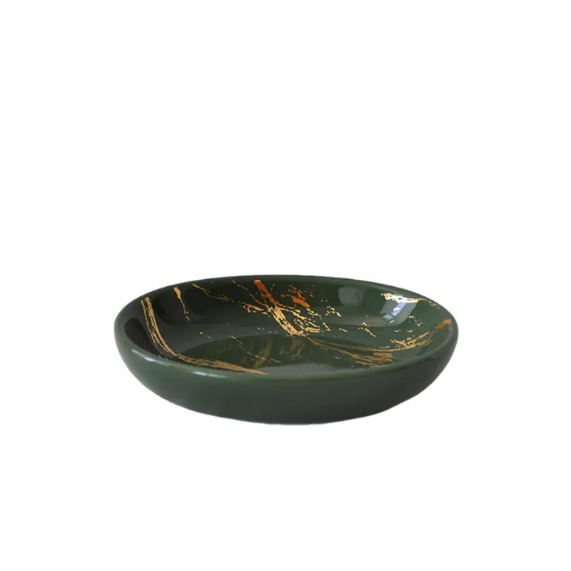 ODM Dark Green Veined Marble - Patterned Ceramic Bathroom 5 - Piece Set Supplier, Suppliers