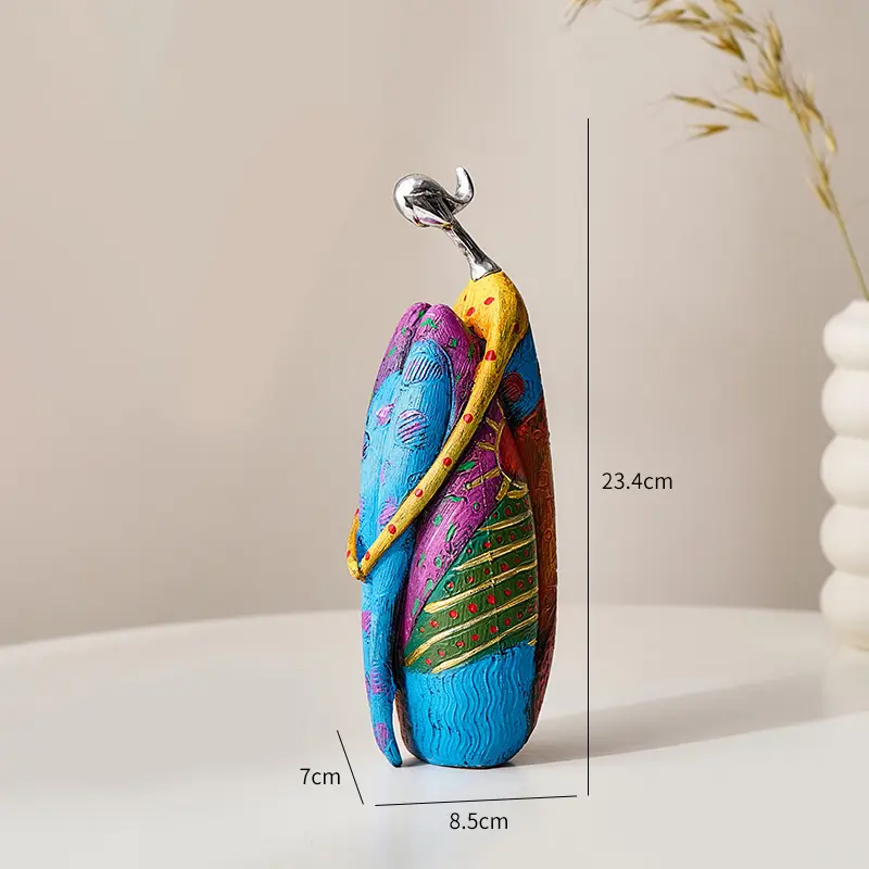 Artistic Abstract Painted Resin Figure Sculpture 2