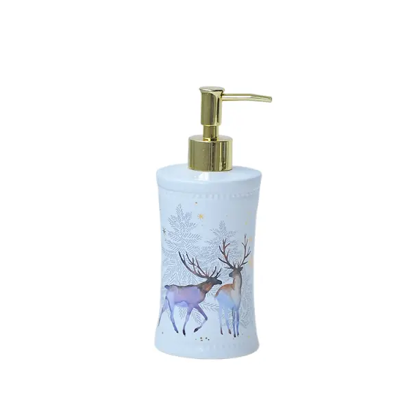 jiashun Christmas Reindeer Snowflake Ceramic Bathroom 4-Piece Set Exporter, Exporters