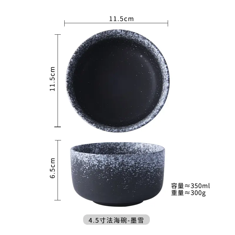 Japanese Gradient Kiln Change Ceramic Bowl Set Detail
