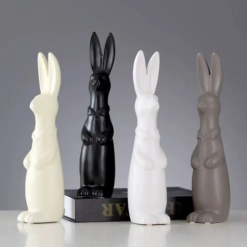 China Minimalist Multicolor Ceramic Rabbit Ornaments Manufacturers, Product