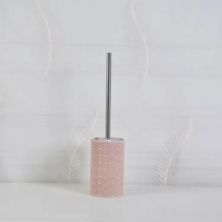Cheap Modern Luxury Pink Geometric-Embossed Ceramic Bathroom Accessory Set Supplier, Companies