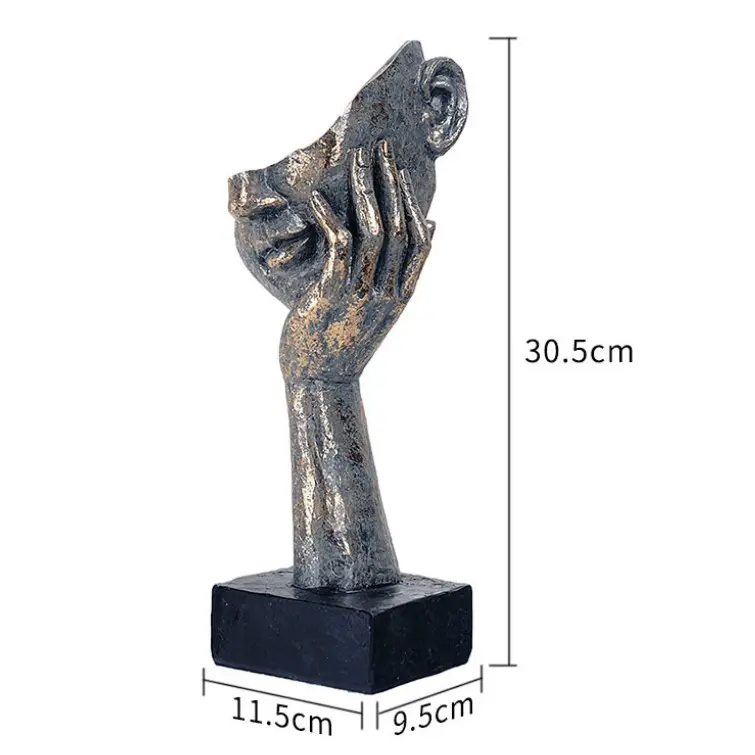 Vintage Distressed Resin Abstract Sculpture