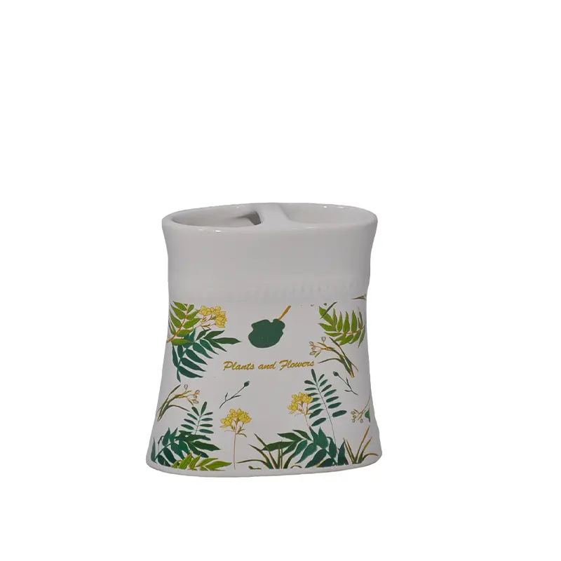 China Tropical Plant - Printed Dolomite Bathroom 4 - Piece Set Factories, Exporter