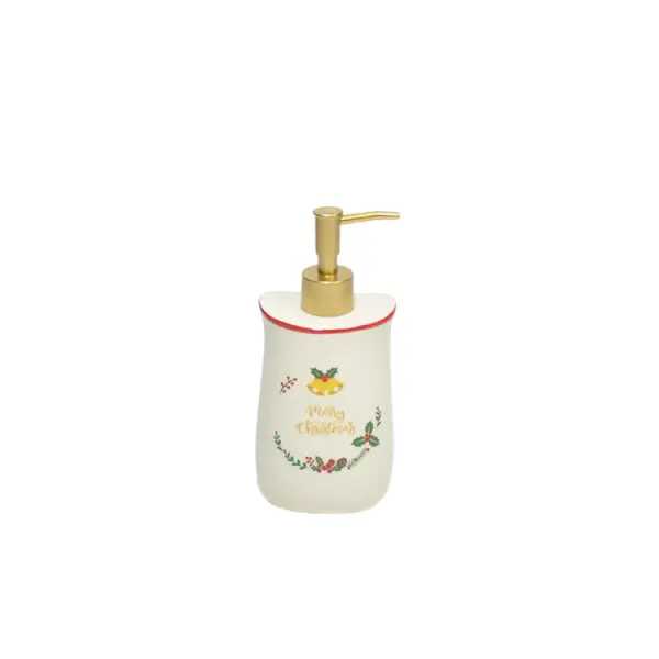 China Christmas Bell & Holly Red-Trim Dolomite Bathroom Set Suppliers, Factory