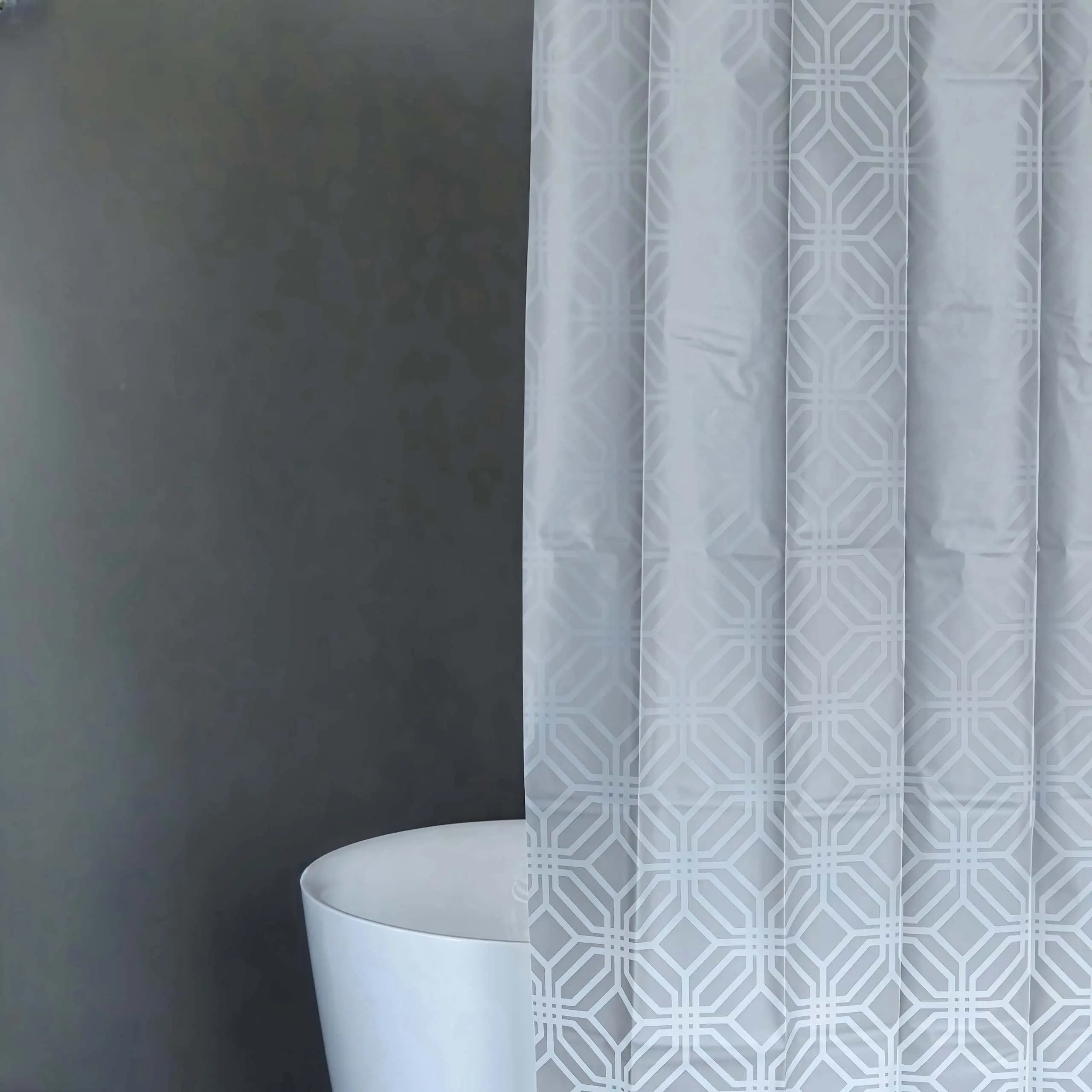 Famous Eco Gray Geometric PEVA Shower Curtain Companies, Quotes