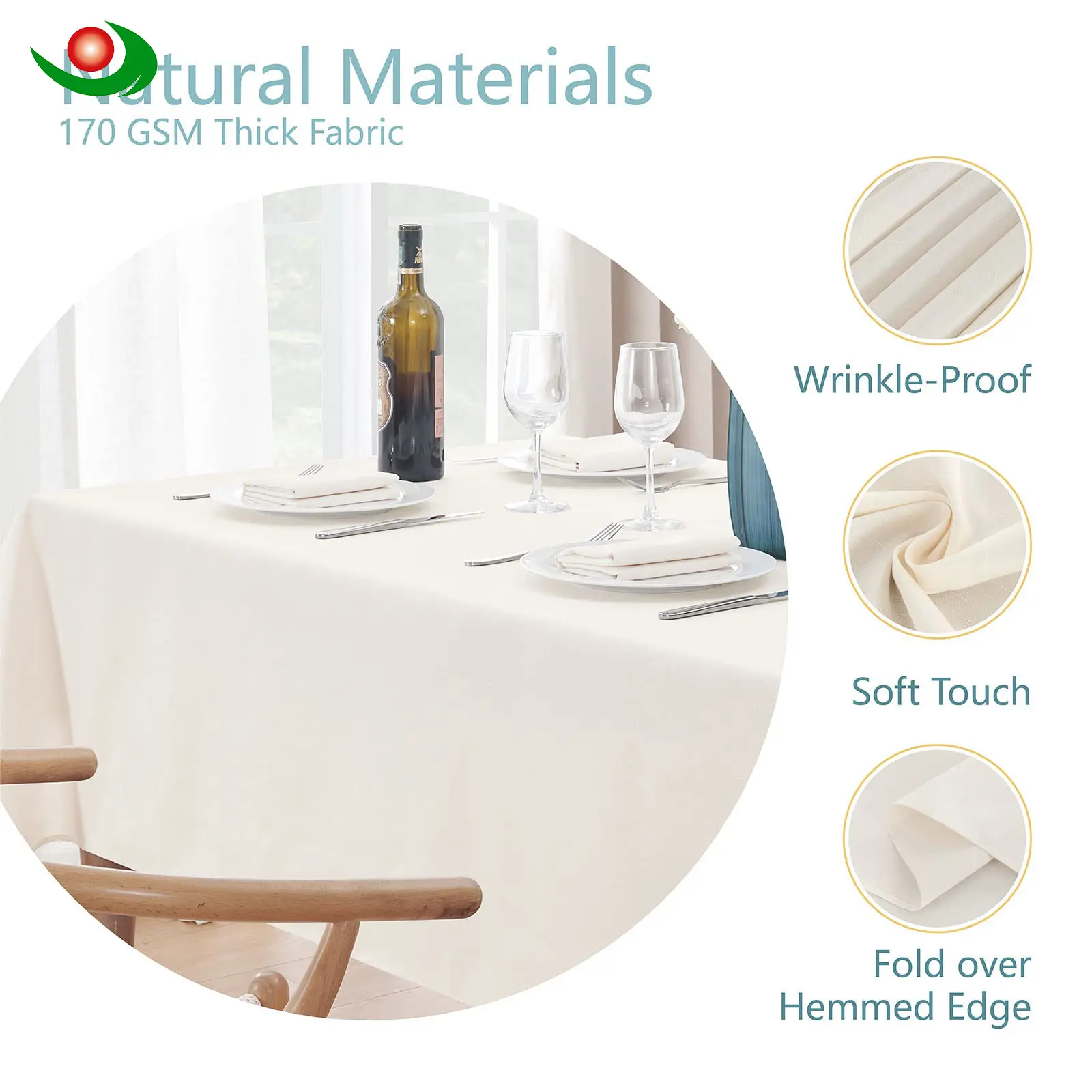 Best Jiayuan Rectangular Tablecloth Faux Linen Waterproof and Wrinkle Resistant Oblong Decorative Table Cloth for Kitchen Dining Party Buffet. Product, Quotes