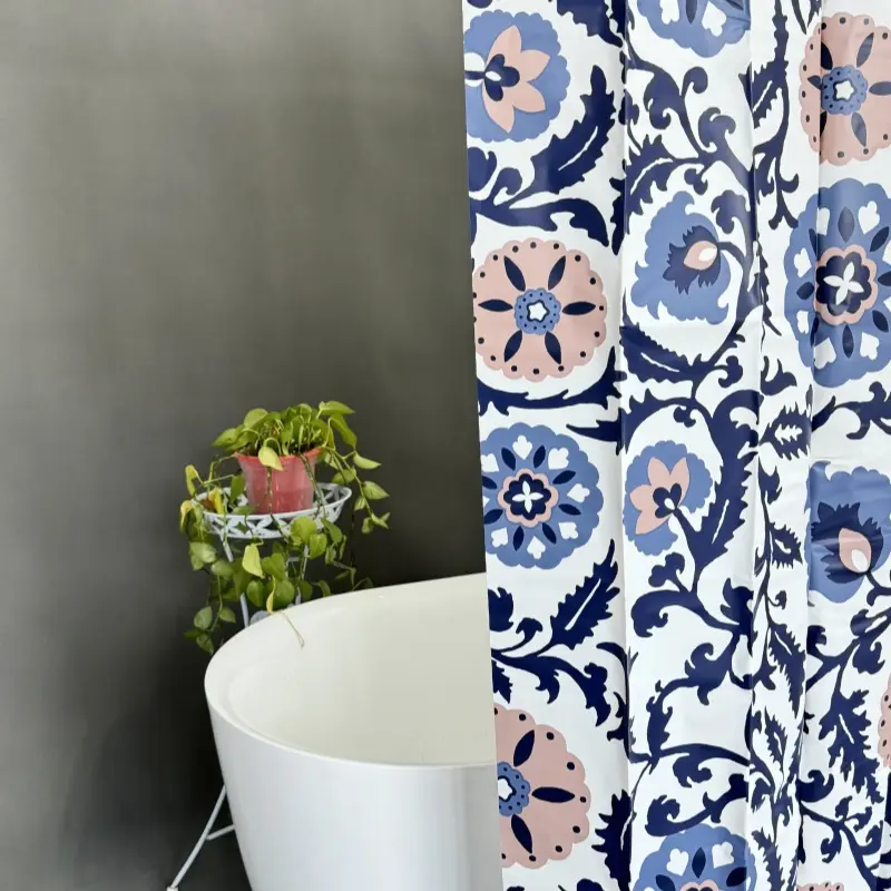 Famous Eco-Friendly PEVA Shower Curtain with Bohemian Floral Style Company, Exporters