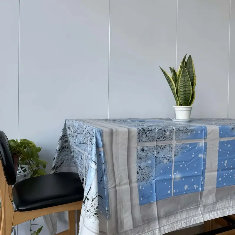 OEM Winter View Flannel Backed Vinyl Tablecloth Quotes, Factory