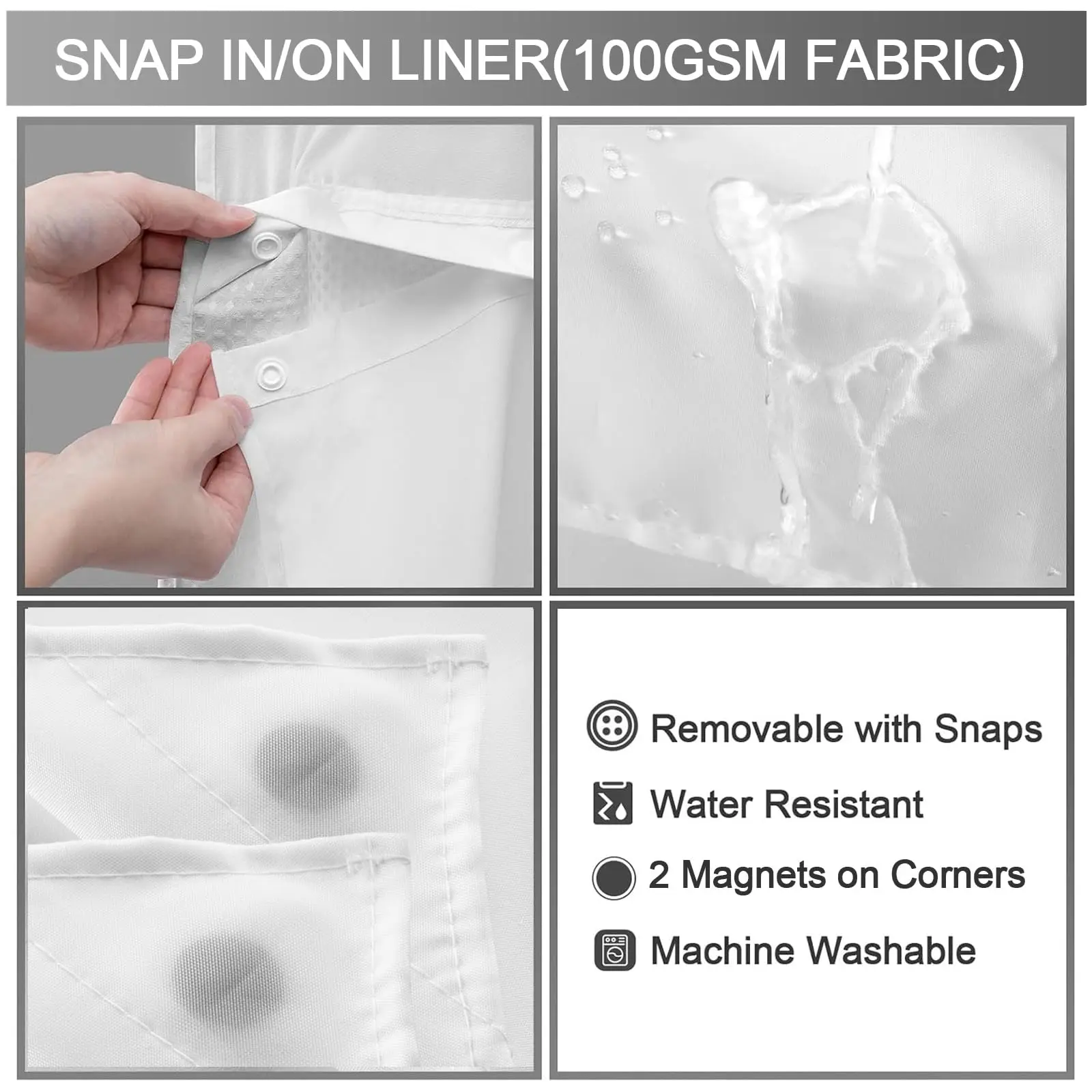 OEM Customizable colors Hookless Shower Curtain Fabric Exporter, Supplier