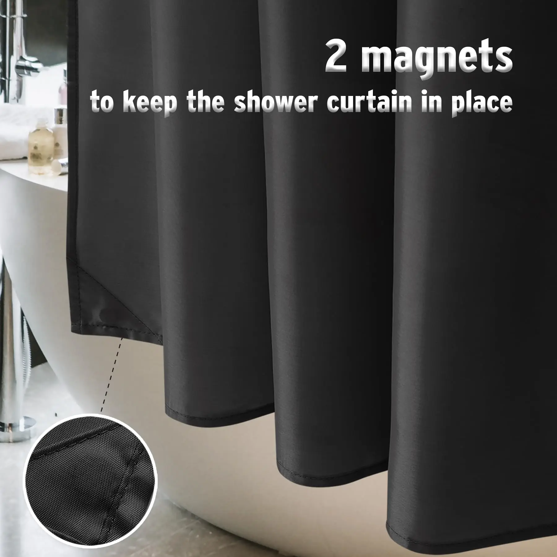 China Fabric Shower Curtain Liner Washable & Water Resistant Cloth Shower Liner Exporters, Factory