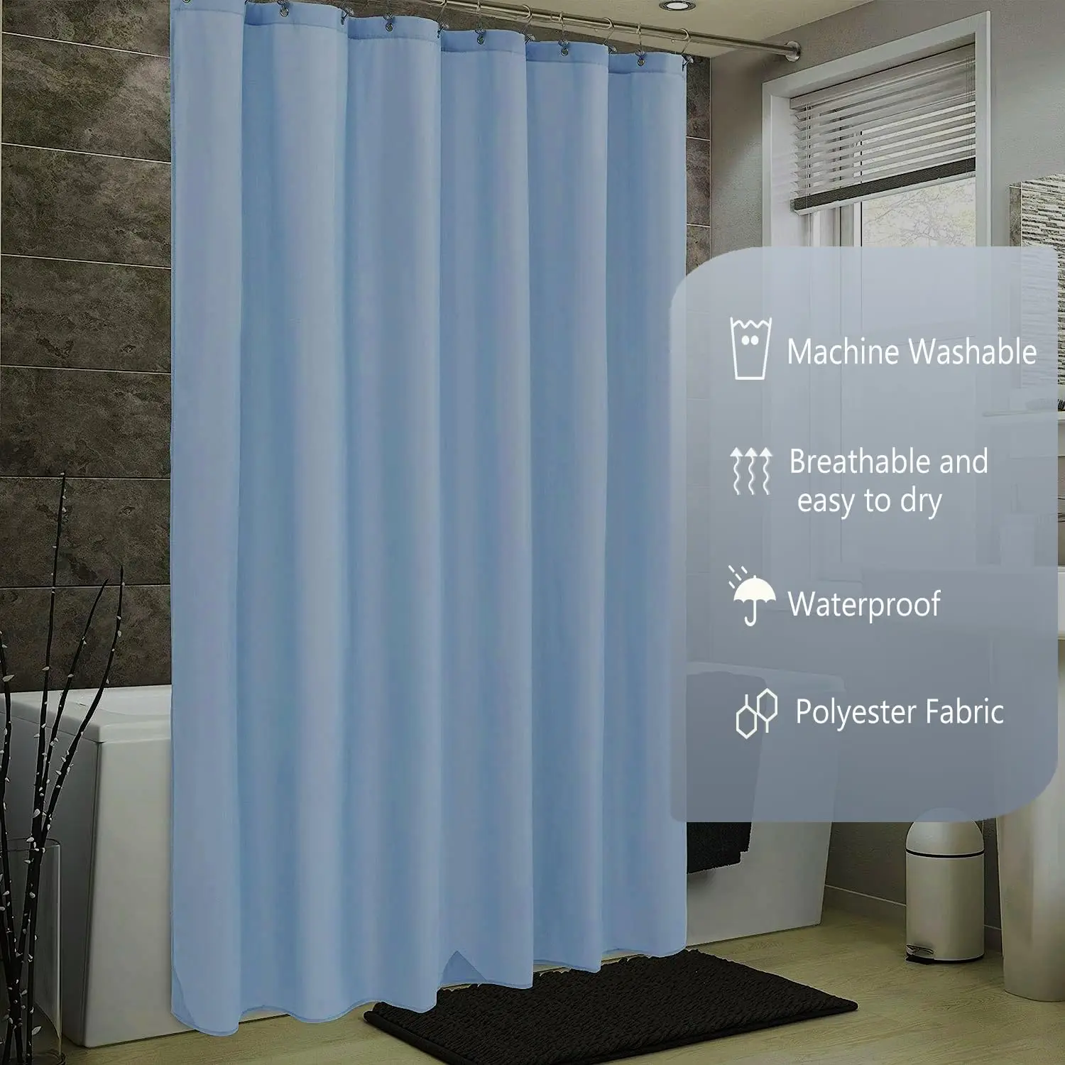 Custom Clear Shower Curtain Liner Light Weight PEVA, Shower Liner Product, Factory