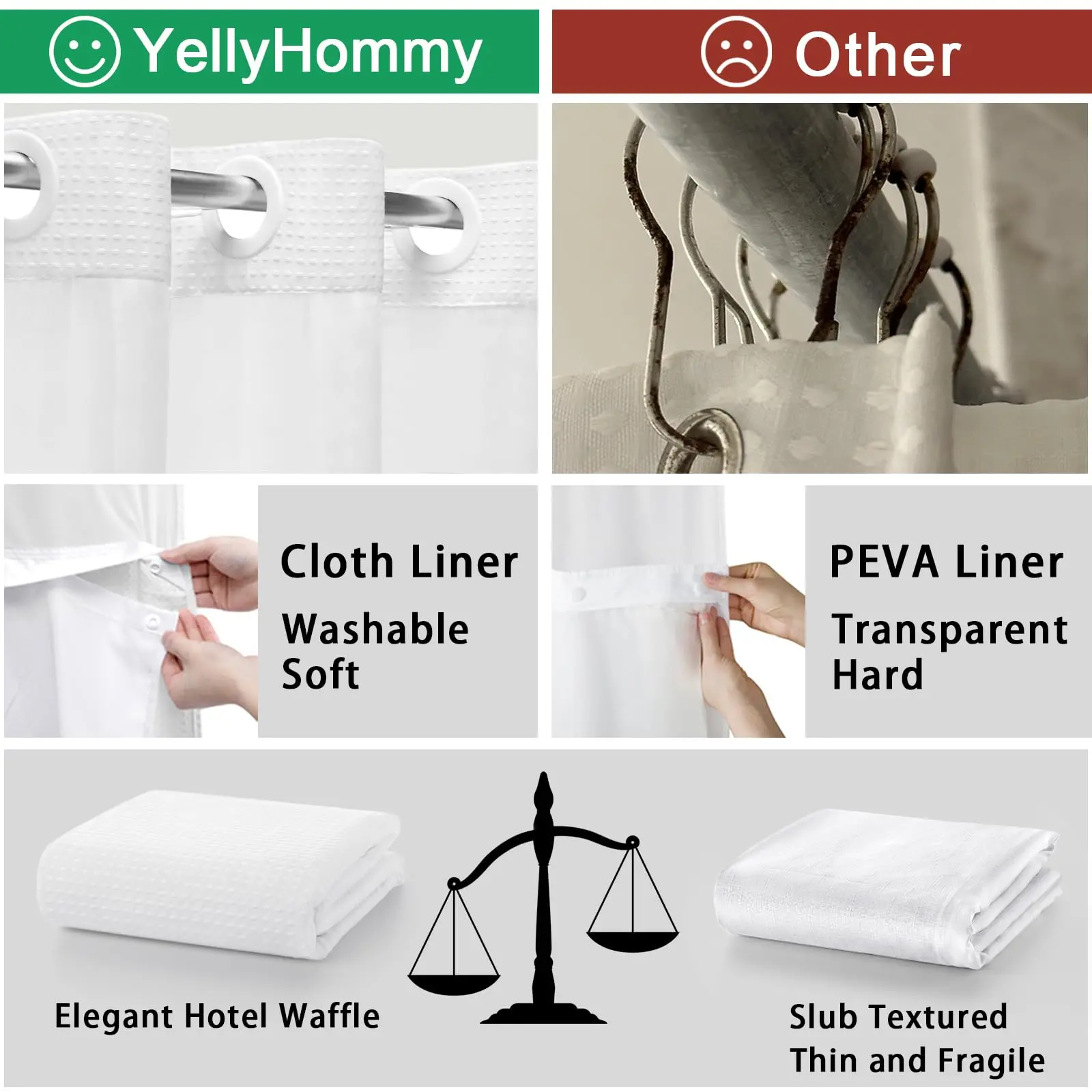 OEM Customizable colors Hookless Shower Curtain Fabric Exporter, Supplier