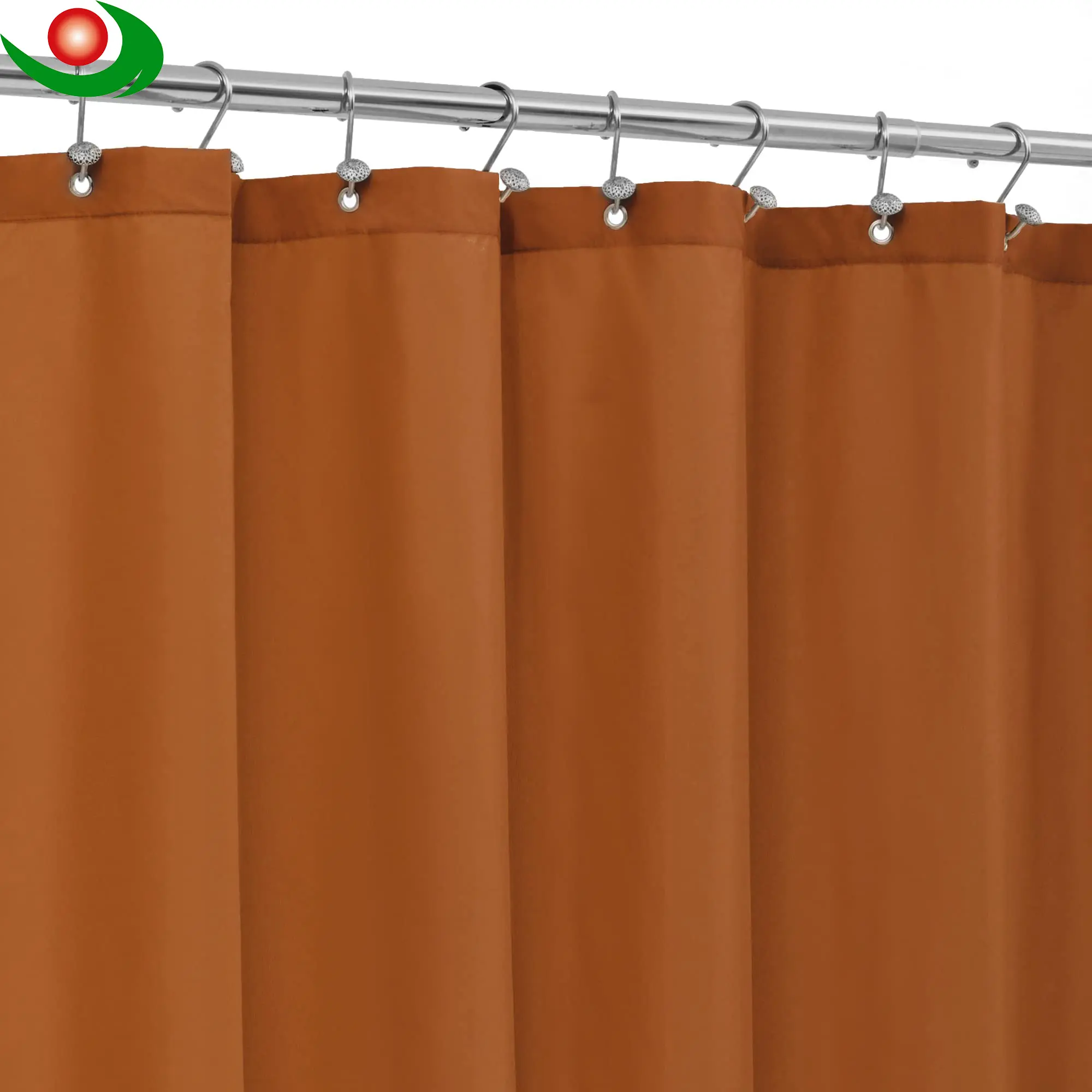 Fabric shower curtains detailing