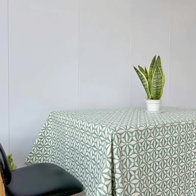 OEM Geometric Pattern Vinyl Tablecloth with Backing Product, Quotes