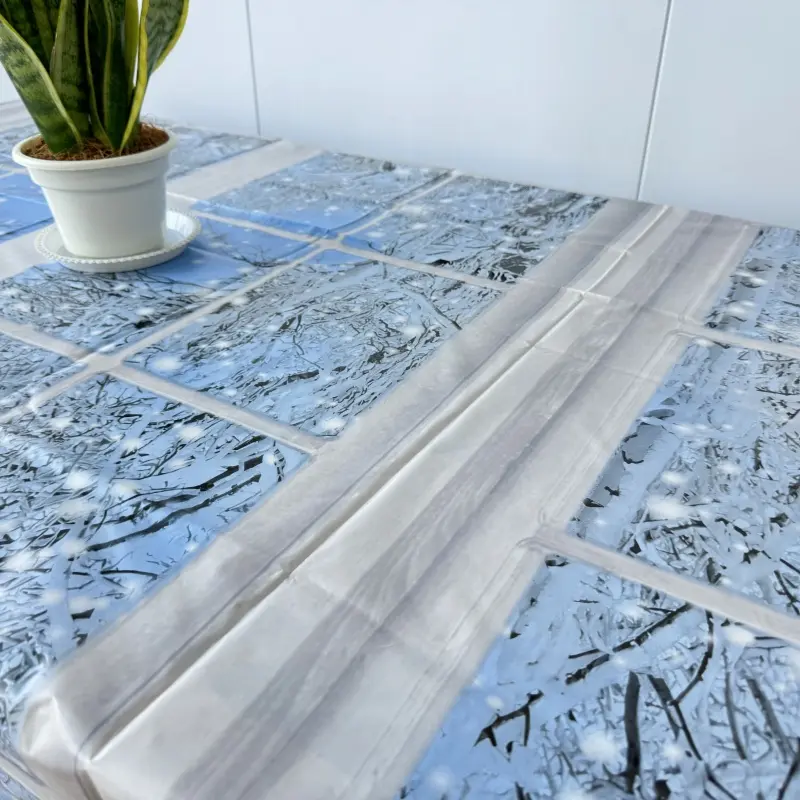 OEM Winter View Flannel Backed Vinyl Tablecloth Quotes, Factory