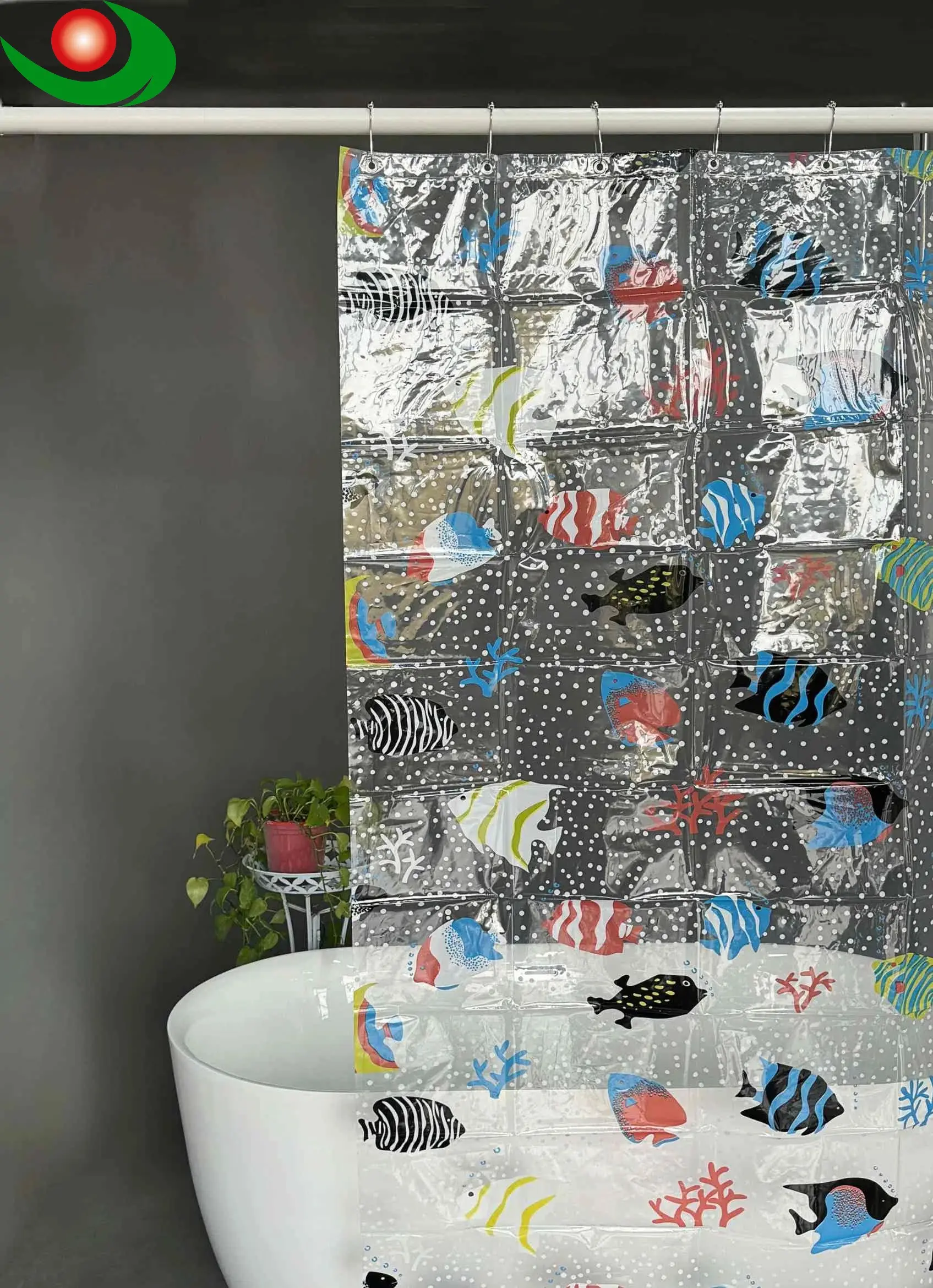 Famous Jiayuan High-Quality PEVA Tropical Fish Pattern Shower Curtain - Transparent & Customizable in Multiple Sizes Factories, Suppliers
