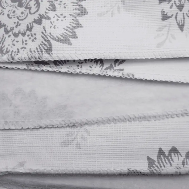 Grey Printed Vinyl Tablecloth Detail