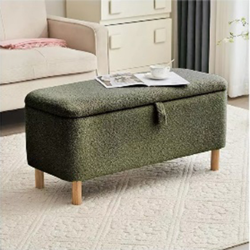 China Storage Bench Ottoman With Teddy Fabic Supplier, Factory