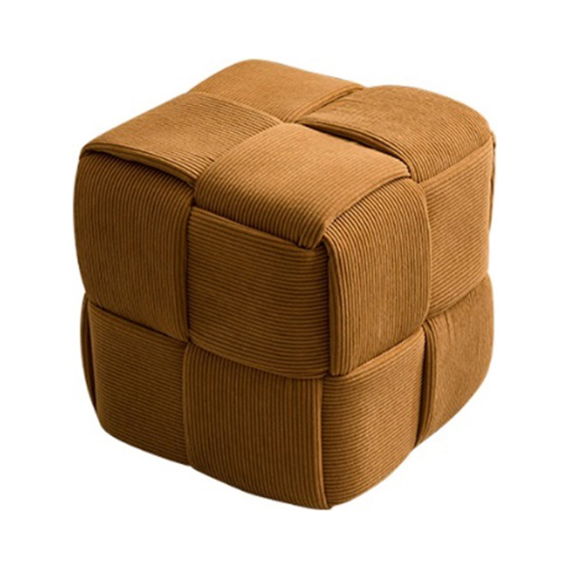 OEM Corduroy Woven Cube Pouf/Ottoman Supplier, Factory