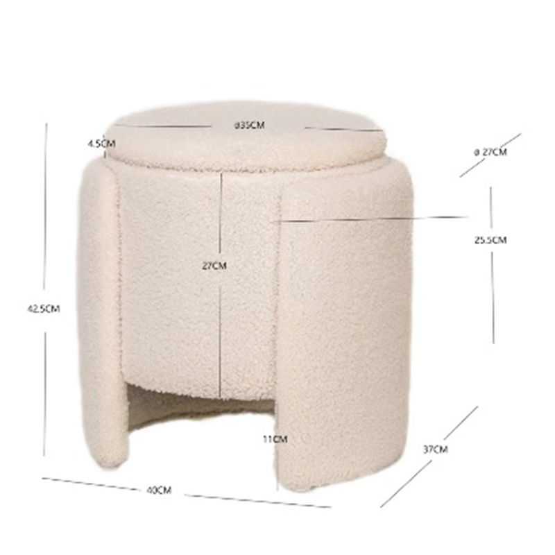 High-Quality Teddy Fabric Storage Stool/Ottoman Manufacturers, Factories
