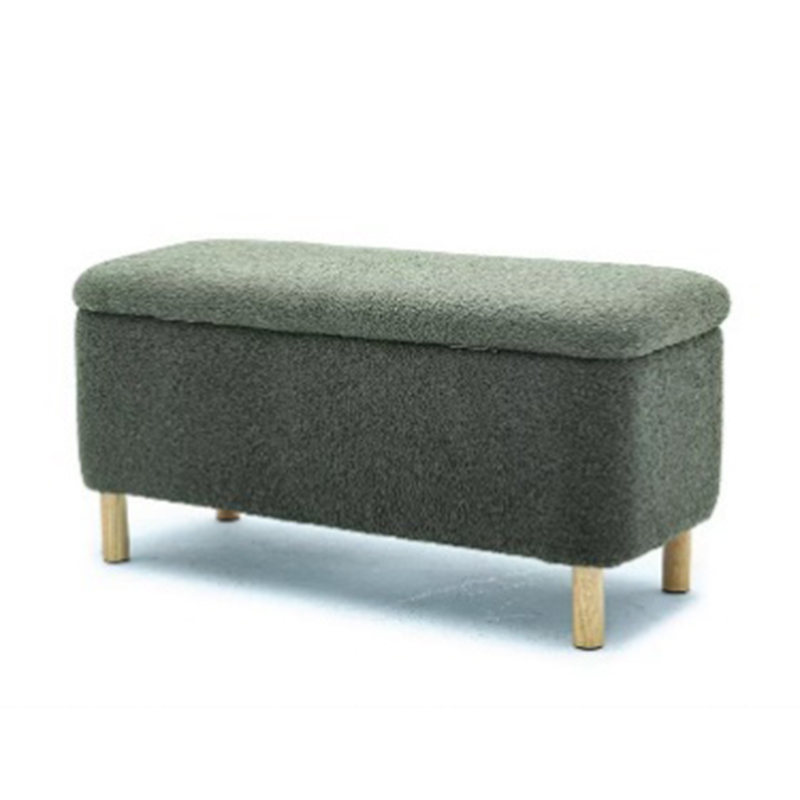 China Storage Bench Ottoman With Teddy Fabic Supplier, Factory