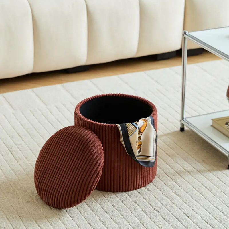 High-Quality 3-Piece Corduroy Storage Ottoman Set Manufacturer, Service