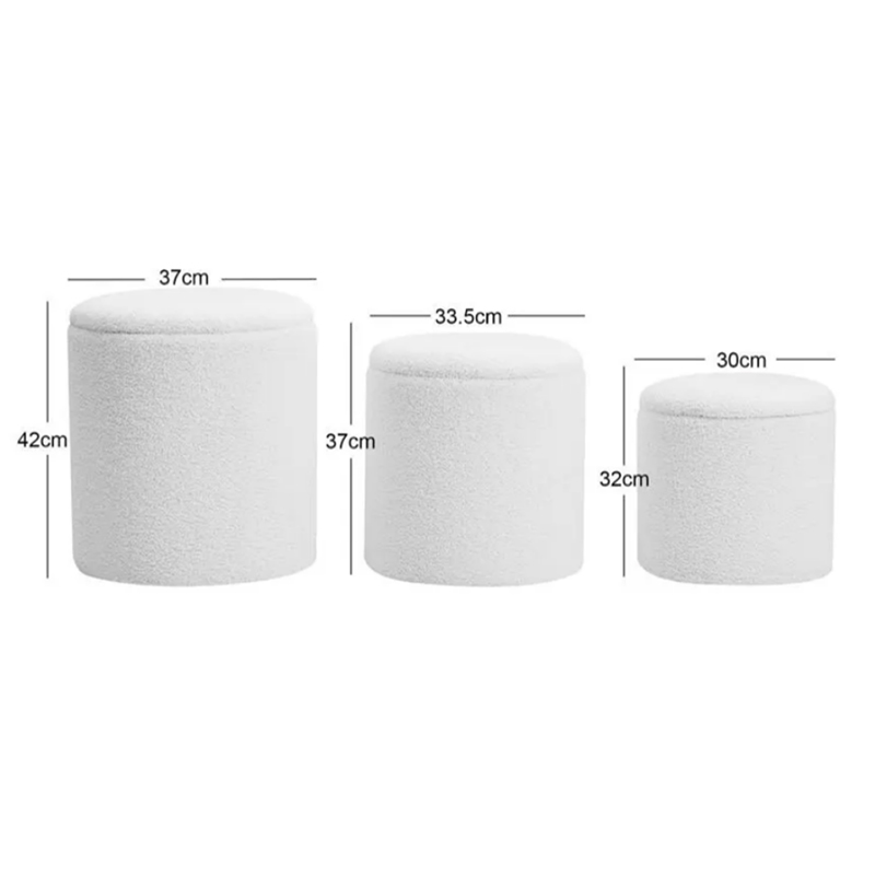 High-Quality 3-Piece Corduroy Storage Ottoman Set Manufacturer, Service