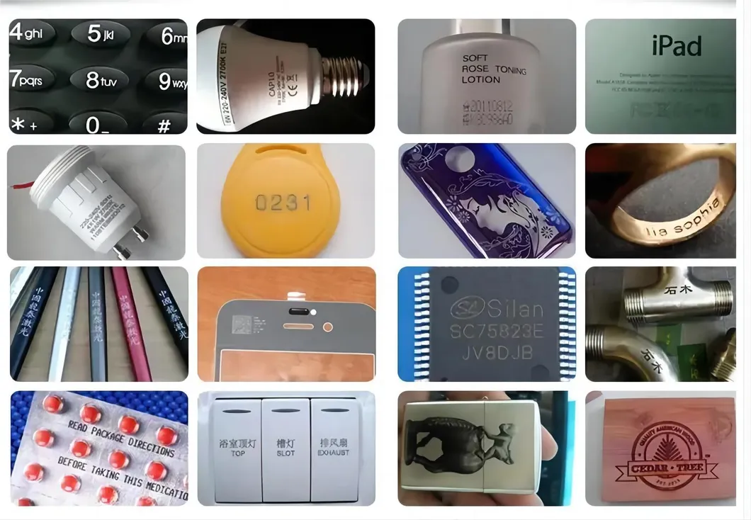 Laser marking samples color metal engraving