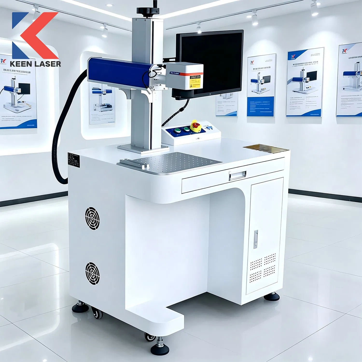 Desktop Cabinet Industrial 3D Printing Machine Engraver CNC Metal/Gold/Sliver/Stainless /Brass/Aluminum/Steel/Iron Deep Engraving Fiber Laser Marking Machine