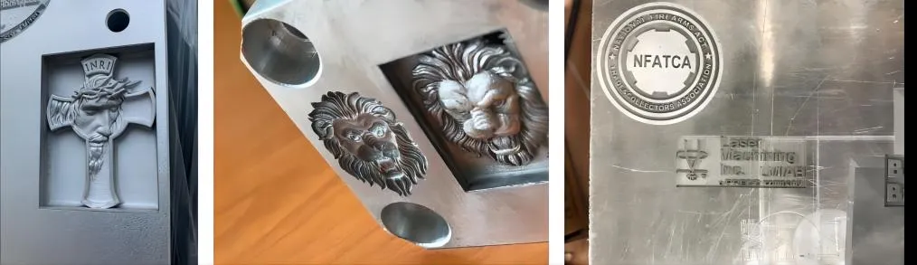 Laser marking sample metal relief engraving