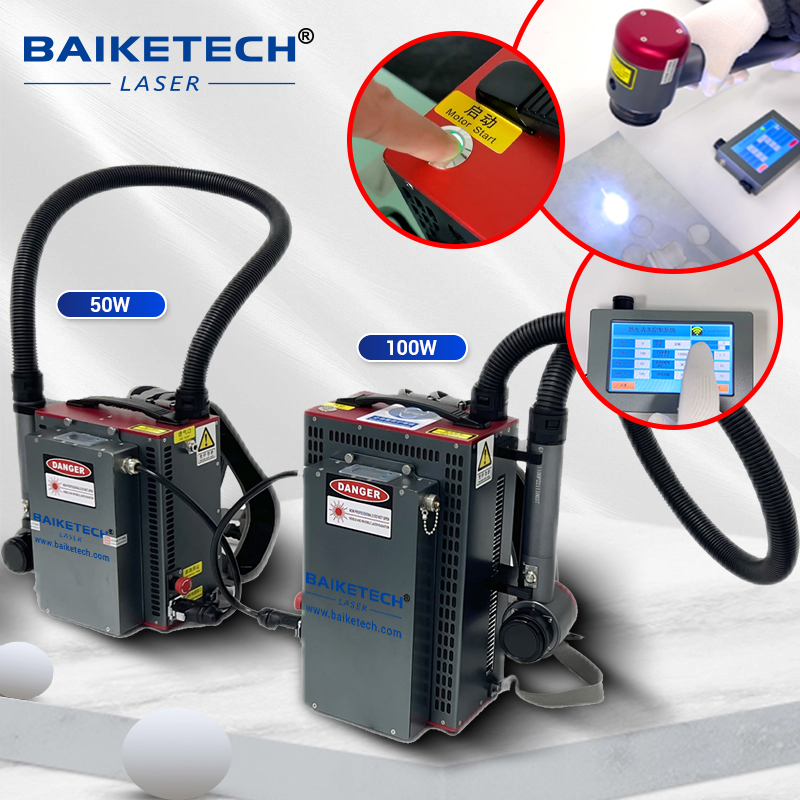 200W Backpack Pulse Laser Cleaning Machine Handheld Mopa Laser Cleaner Paint Oil Rust Coating Removal