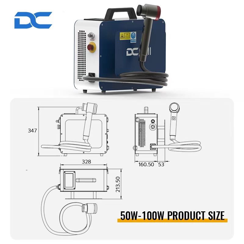 Portable Handle Pulse JPT Laser Rust Removal Cleaner 50w 100w 200w 300w Laser Cleaning Machine for Wood Metal