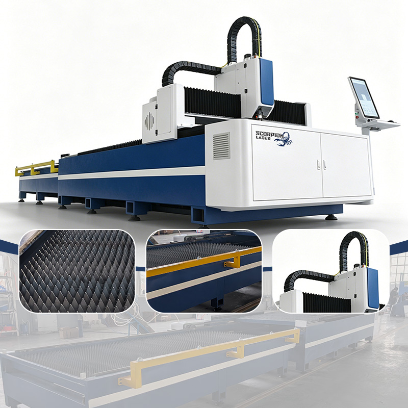 New High Power CNC Fiber Laser Cutter 1500W-30000W Auto Exchange Table Water Cooling DXF for Sheet Metal 3015/4015 Models