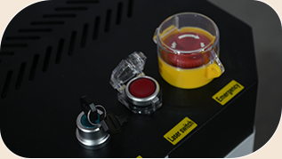 Safety operation console panel with emergency button