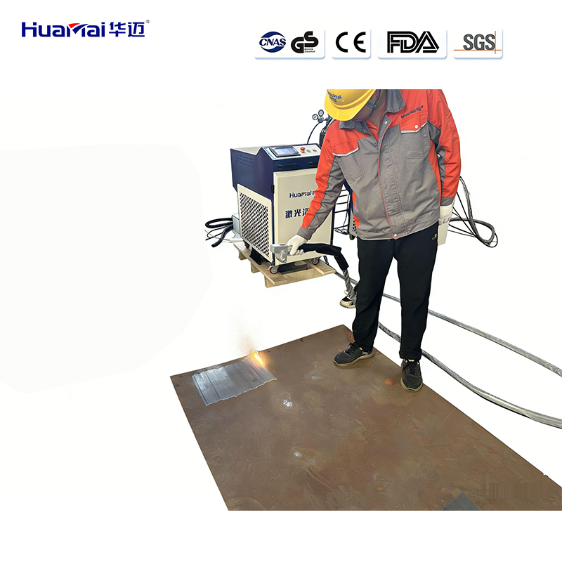 Laser cleaning machine in action
