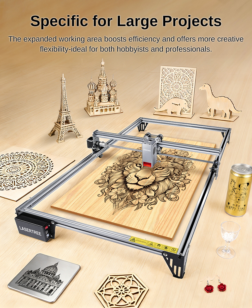 OEM&amp;ODM 20W 40x80cm Working Area Desktop Laser Engraving Machine for Stone Rubber Plywood Wood Leather Plastic-CNC Air-Cooled