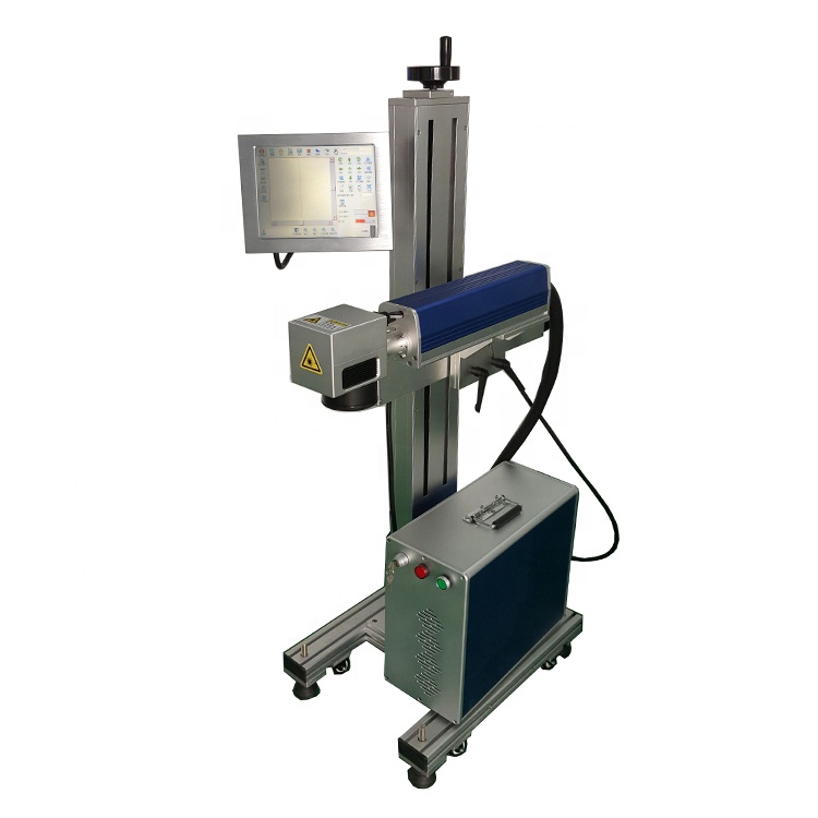 No Consumable 20W 30W 50W 100W Online Flying Fiber Laser Marking Machine for PE Pipe Plastic Wire Cable Marking PVC