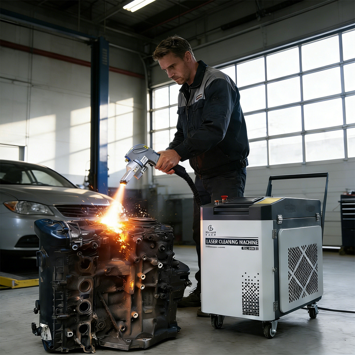 3000W Continuous Fiber Laser Cleaning Machine | Ship Automotive Paint Rust Removal | Water Cooled | CE RoHS Certified Supplier
