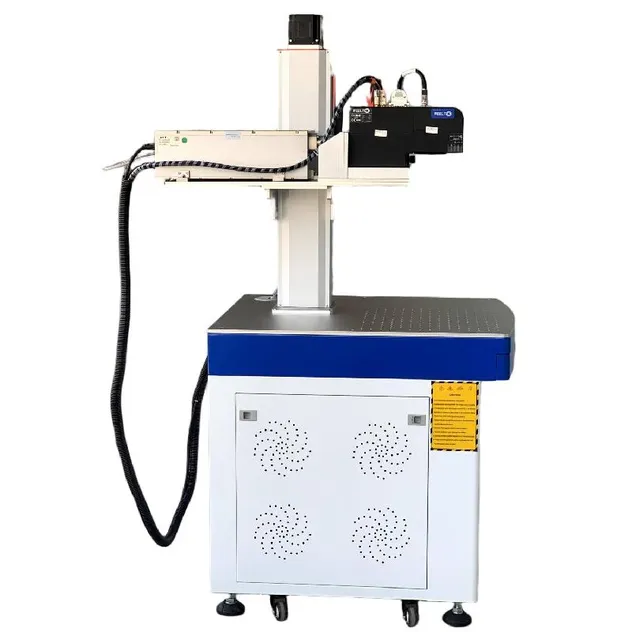 3D UV Laser Marking Machine with 2.5D High Precision, High Speed, and Rotation Function Forglass, Wood, Metal, and Leather