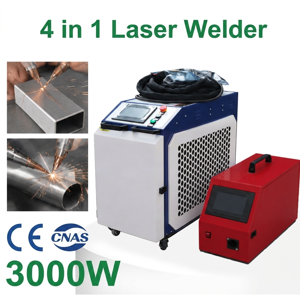 High Power 3000W 4-in-1 Handheld Laser Welder Cutting Cleaning Rust Removal Machine for Metal Fabrication