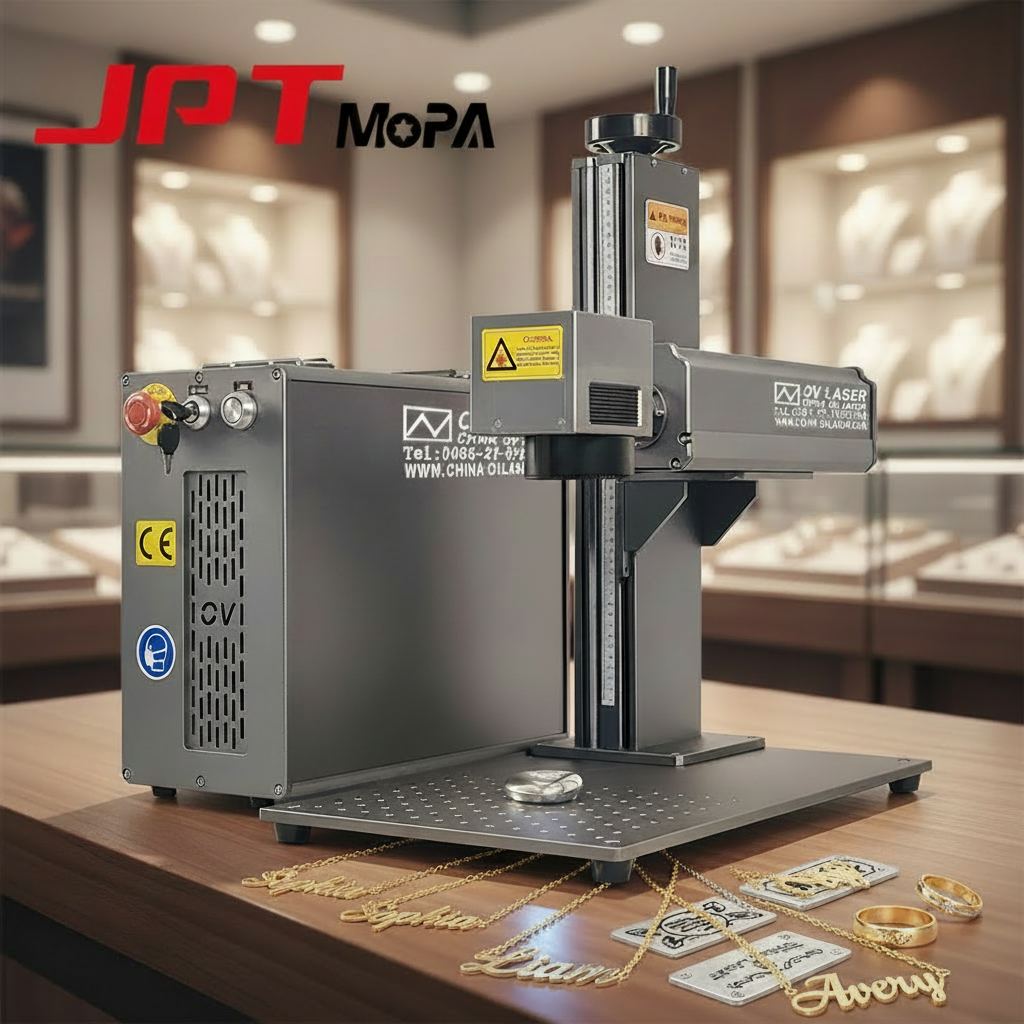 Gold Silver Jewelry 30w 50w 60w 100w Fiber Laser Engraver Mopa Laser Engraving Machine For Cutting Name Necklaces Record Rings