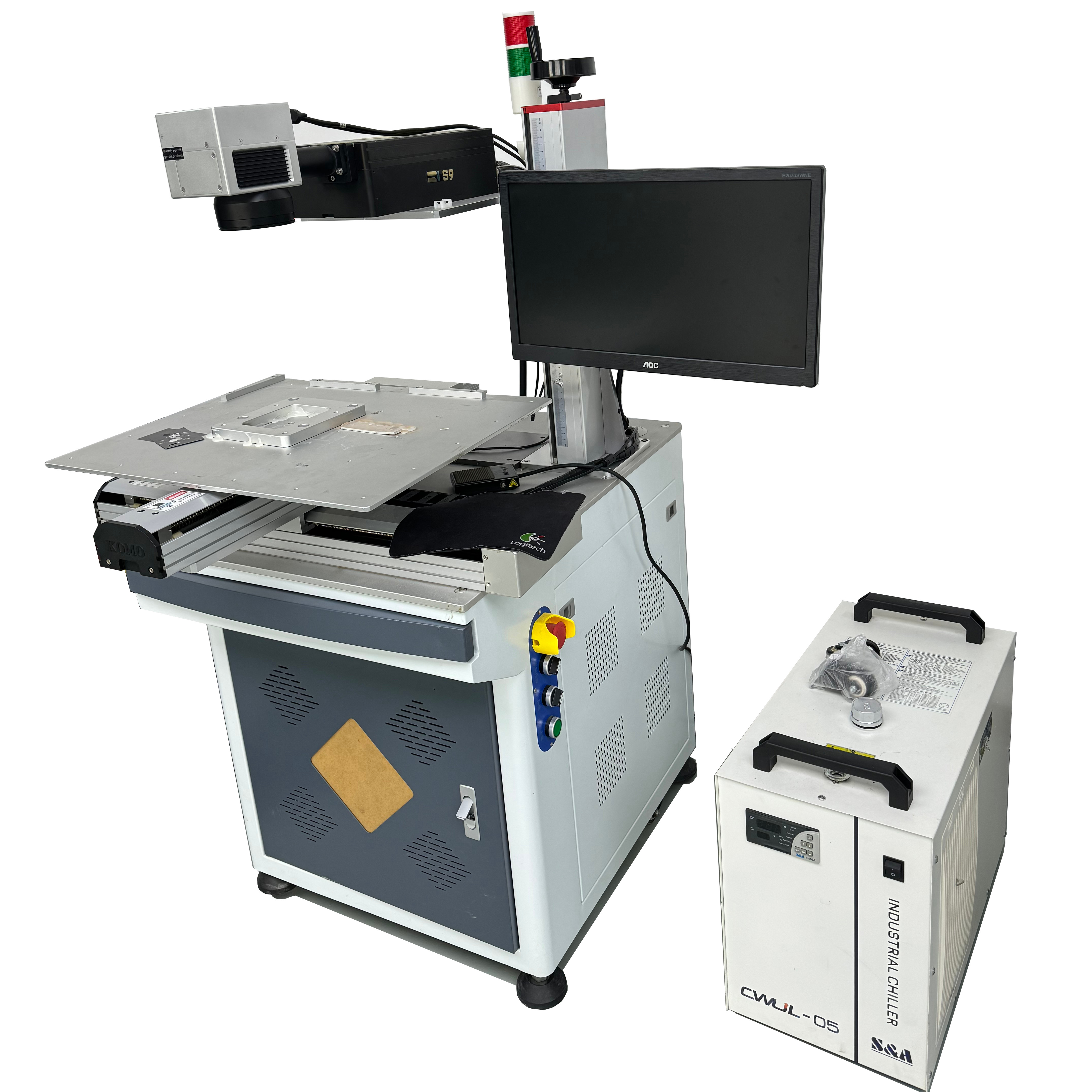 Desktop Galvo Laser Engraver Marking Machine 30W Autofocus Customizable Configuration 60kg Weight 0.01-0.1mm Depth 0-1000mm/s 1