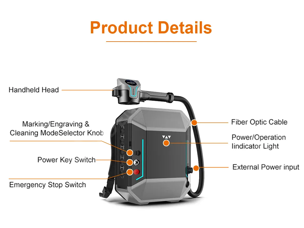Portable Handheld Pulse Laser Cleaning Machine Rust Removal Machines