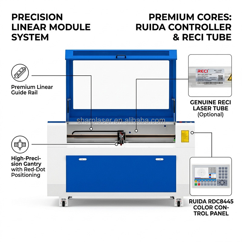 CC1610 1610 Co2 Laser Cutting Machine 300w And 100w,150w Optional