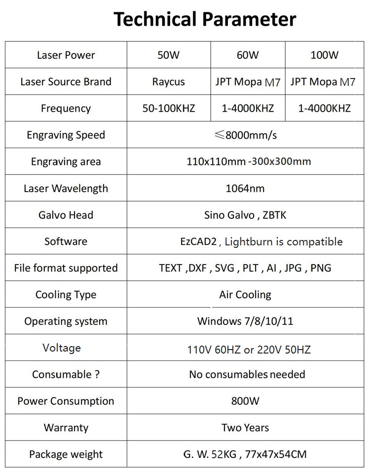 Lightburn Jpt Mopa M7 Laser 50W 60W 100W Mopa Fiber Laser Color Marking Engraving Machine On Metal