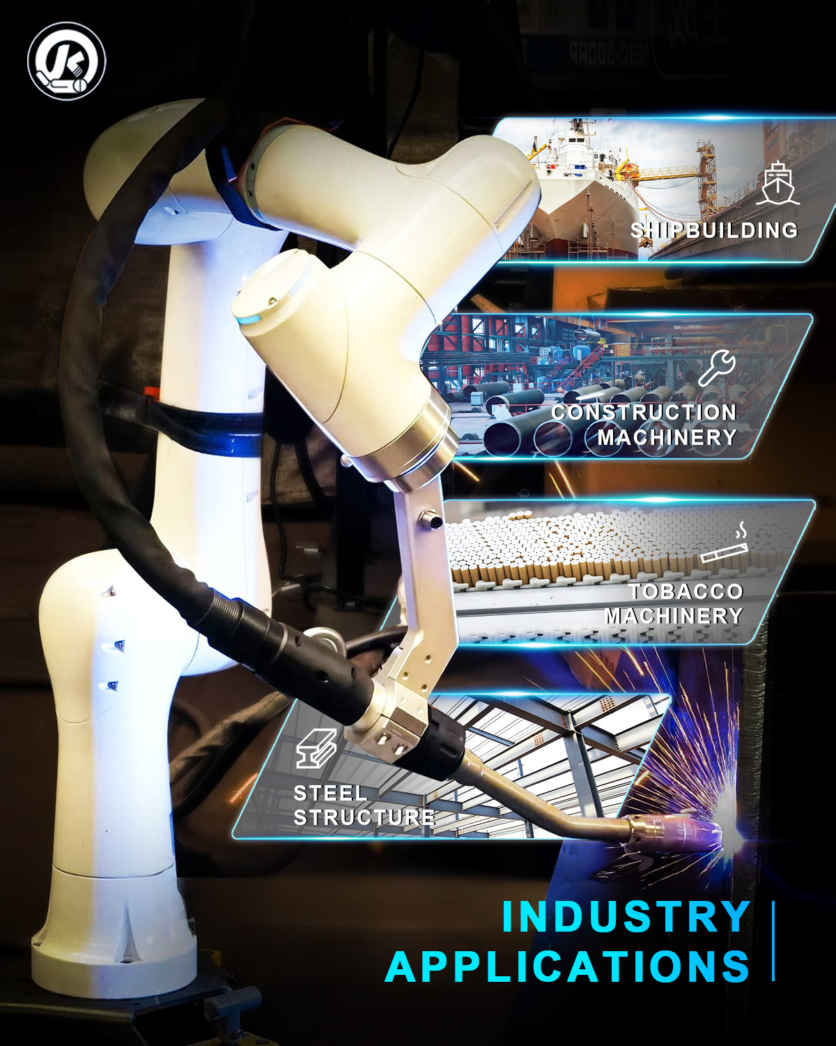 Smart 6 Axis Welding Robot Laser Seam Tracking System 1400mm Robotic Arm Featuring Motor Servo-Electric Drive for Intelligent